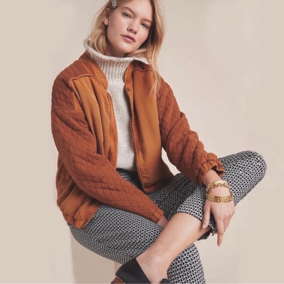 Anthropologie Marigold Quilted Bomber Jacket - Picture 6 of 6